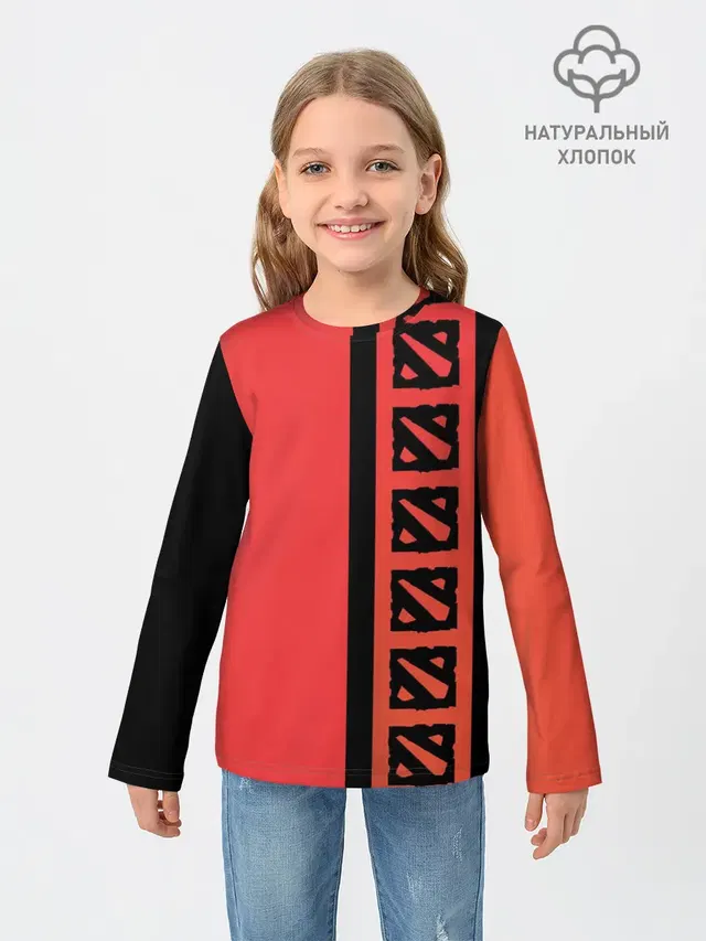 Детский лонгслив с принтом «Two-tone design»