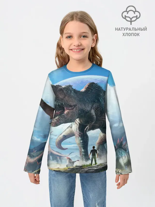 Детский лонгслив с принтом «Brachiosaurus»