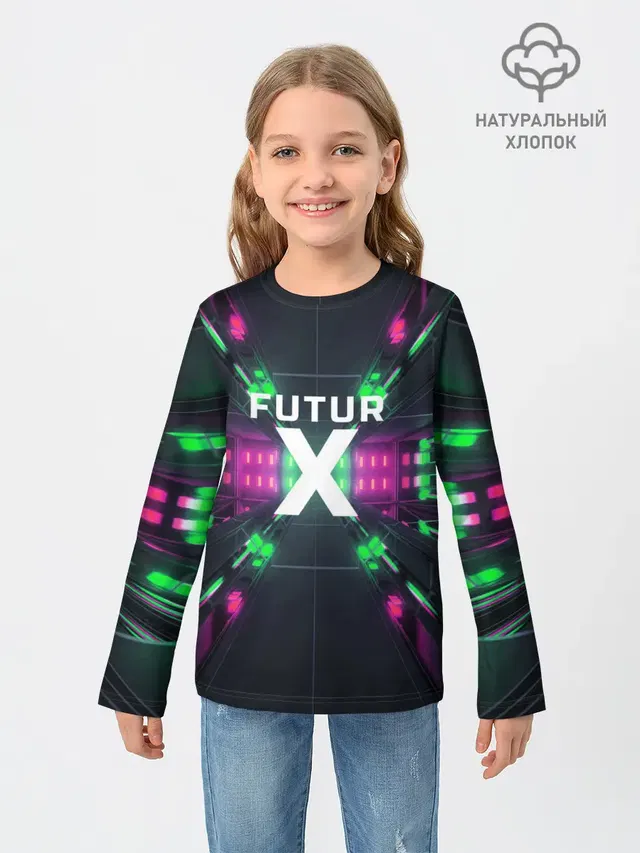 Детский лонгслив с принтом «Текстуры — FuturX»