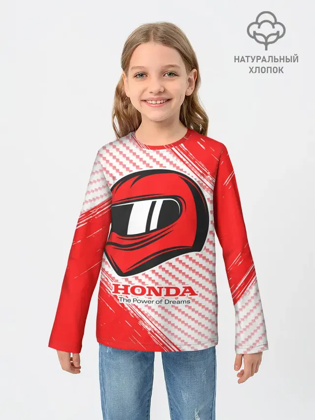 Детский лонгслив с принтом «Honda - Strokes»