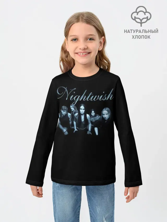 Детский лонгслив с принтом «Nightwish with old members»