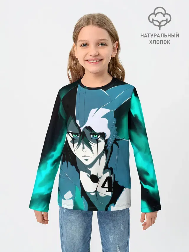 Детский лонгслив с принтом «Bleach — Улькиорра Сифер — Ulquiorra»