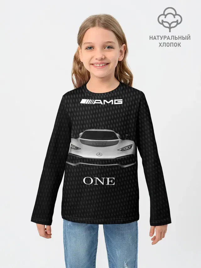 Детский лонгслив с принтом «AMG Progect One»