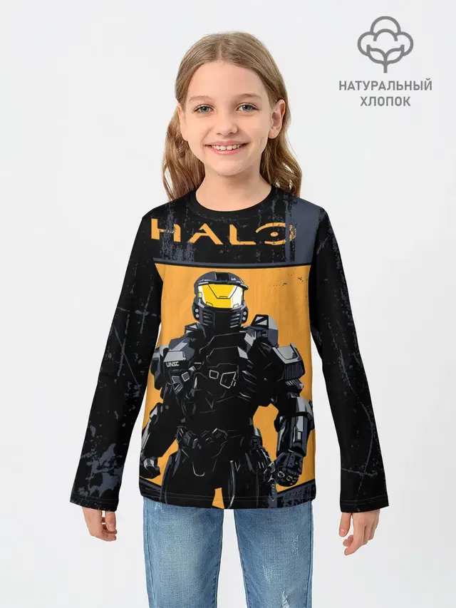 Детский лонгслив с принтом «Halo Chef»