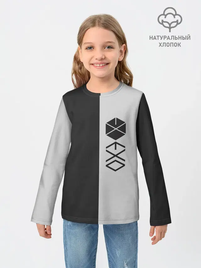 Детский лонгслив с принтом «Exo»