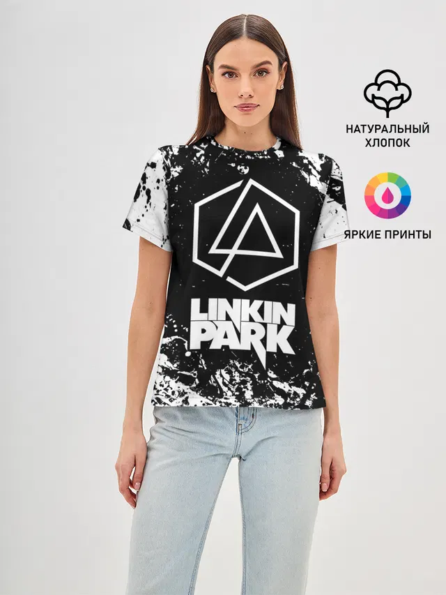 Женская базовая футболка с принтом «Linkin Park 2»