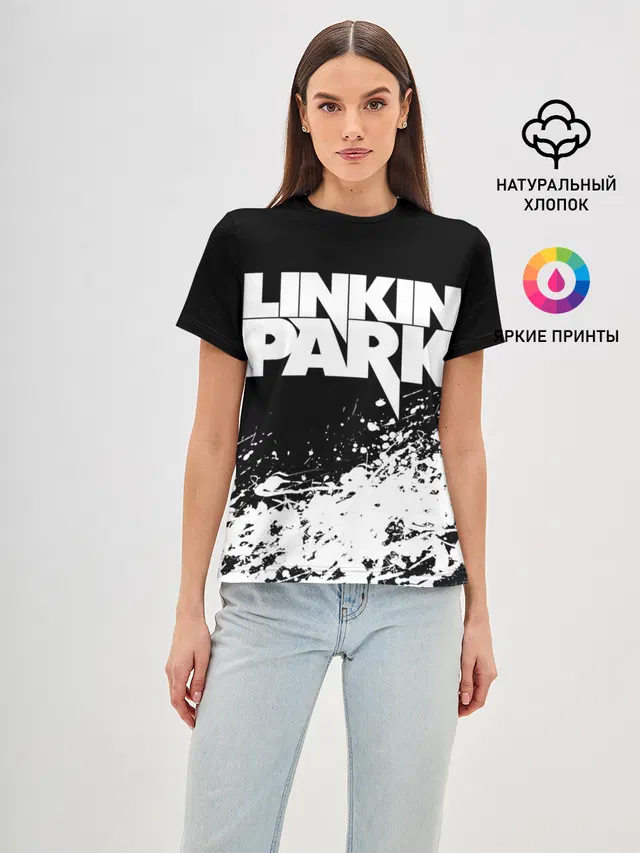 Женская базовая футболка с принтом «Linkin Park 4»
