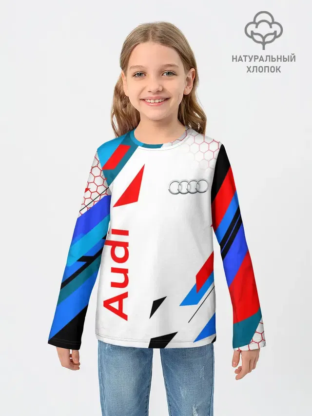 Детский лонгслив с принтом «Audi — SPORT»