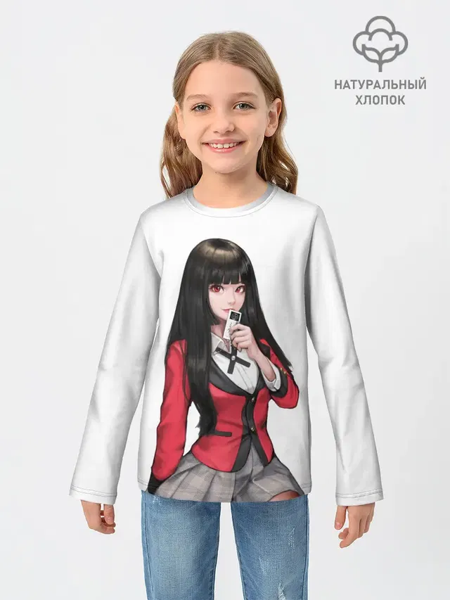 Детский лонгслив с принтом «Playing card — Jabami Yumeko»