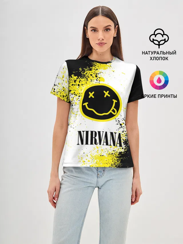 Женская базовая футболка с принтом «Nirvana»