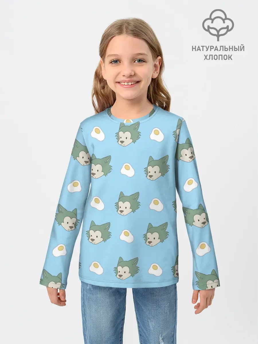 хлопковый лонгслив «Legosi pattern» — мерч купить — принт крупно