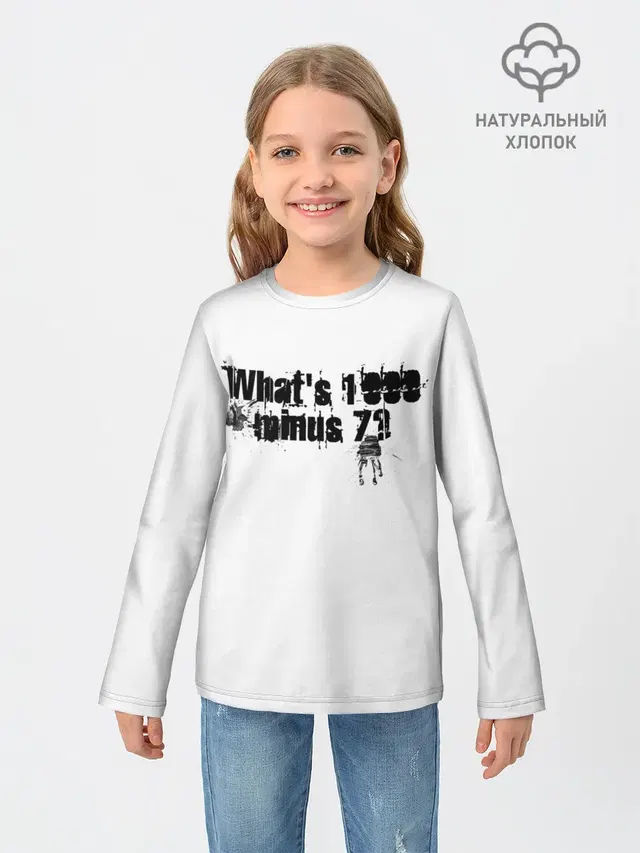 Детский лонгслив с принтом «Токийский Гуль — One thousand minus seven?»