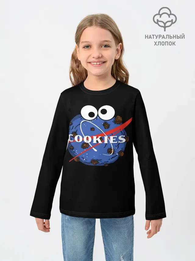 Детский лонгслив с принтом «Cookies»