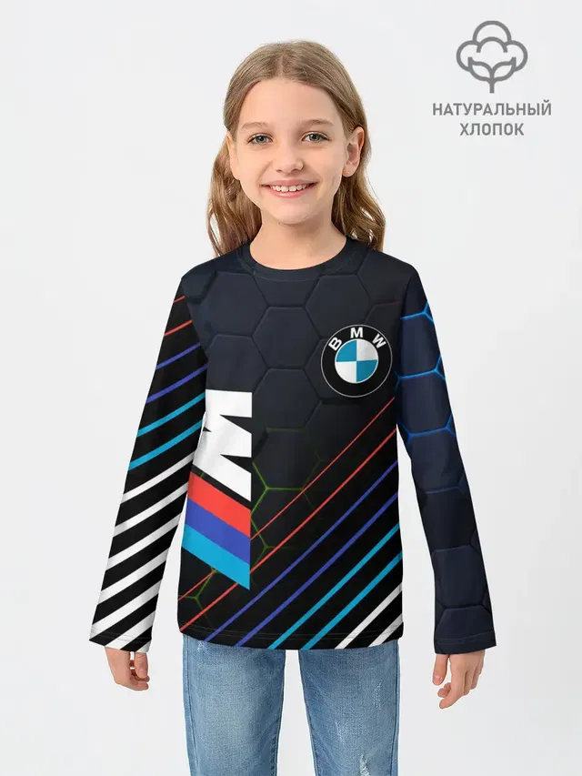 Детский лонгслив с принтом «BMW — M COMPETITION»