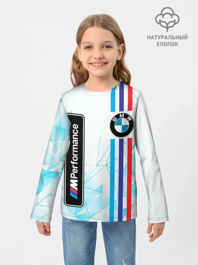 Детский лонгслив с принтом «BMW — M PERFORMANCE»
