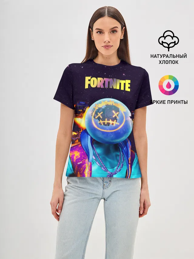 Женская базовая футболка с принтом «Фортнайт — Astro Jack Fortnite»