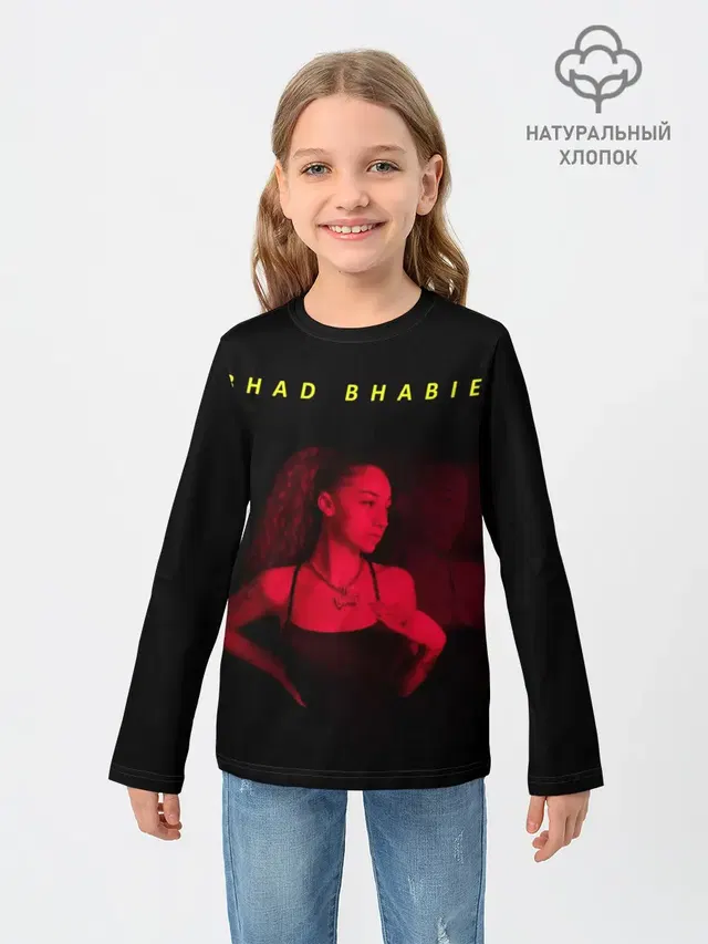 Детский лонгслив с принтом «Bhad Bhabie — Bad Fabi»