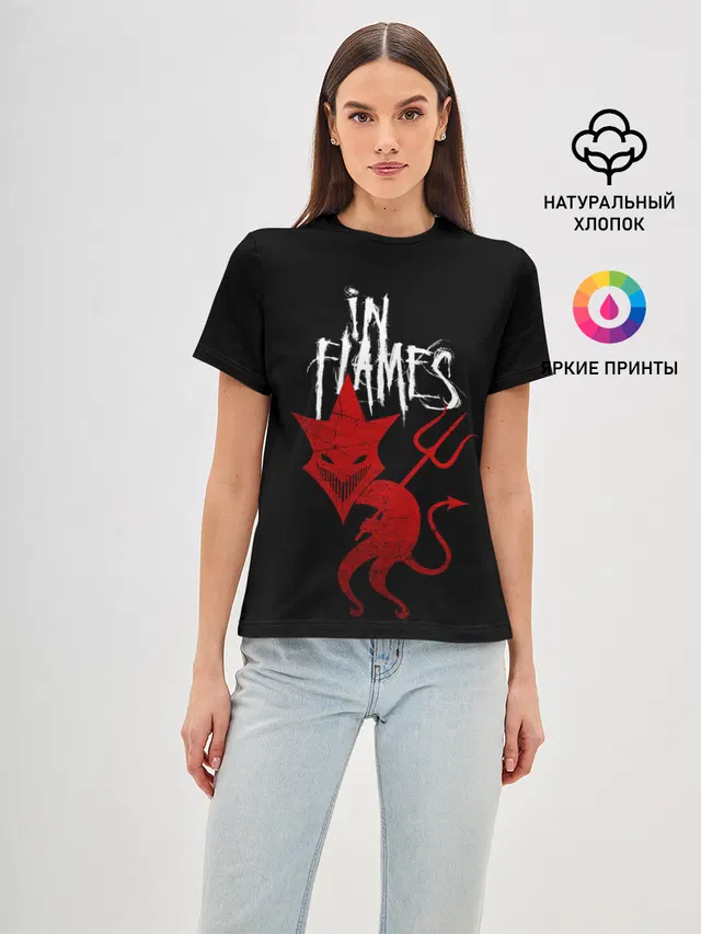 Женская базовая футболка с принтом «In Flames»