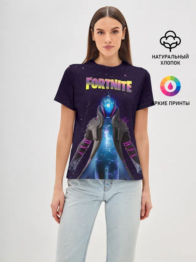Женская базовая футболка с принтом «Фортнайт — Infinity Fortnite»