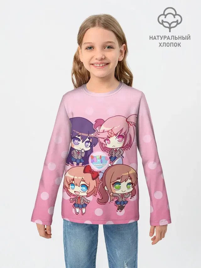 Детский лонгслив с принтом «Doki Doki Literature Club»