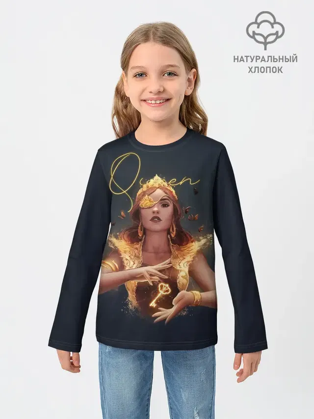 Детский лонгслив с принтом «Queen»