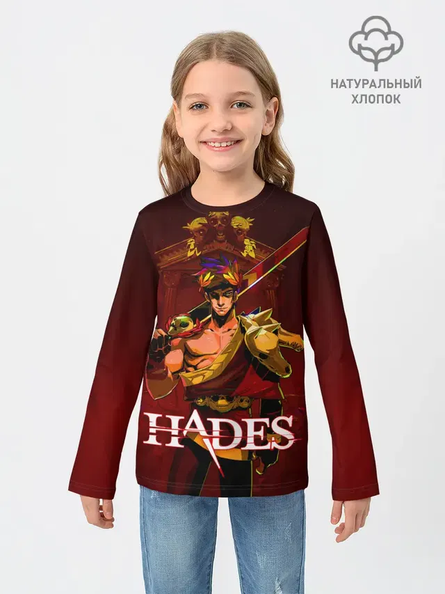 Детский лонгслив с принтом «Zagreus Hades»
