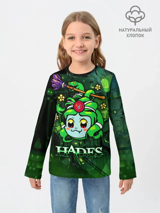 Детский лонгслив с принтом «Hades Dusa Gorgon»