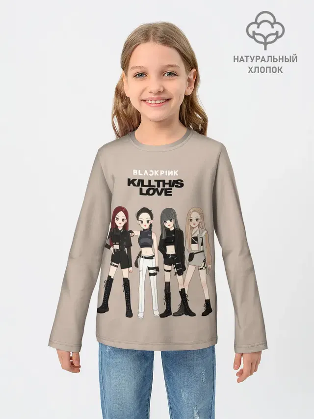 Детский лонгслив с принтом «BlackPink — Kill this love»