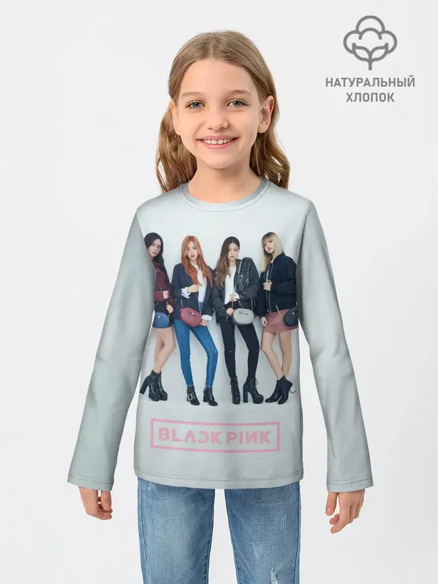 Детский лонгслив с принтом «BlackPink — Blackpink Squad»