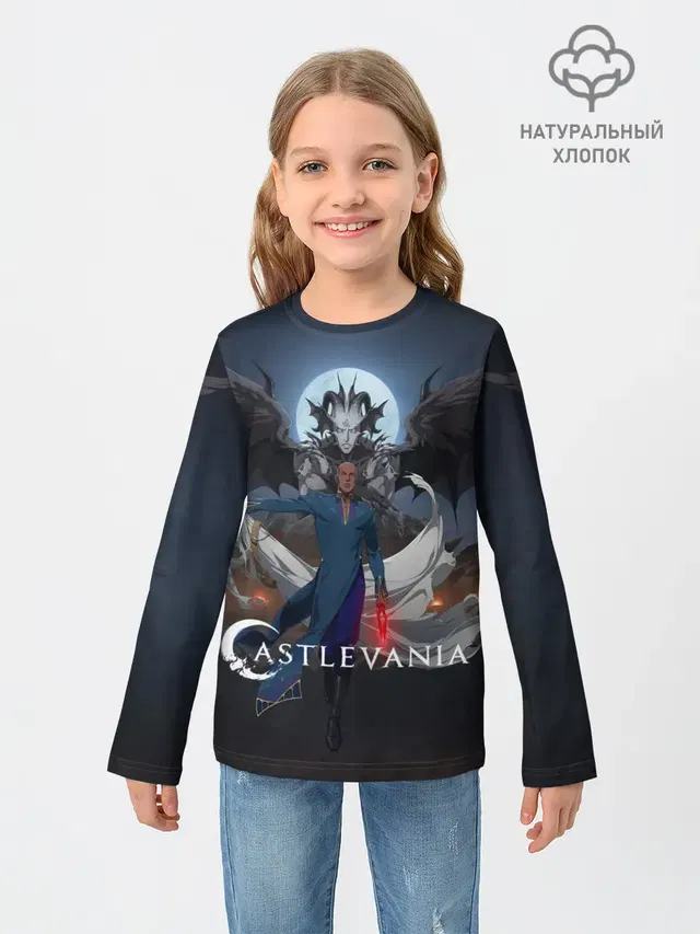 Детский лонгслив с принтом «Castlevania Исаак»