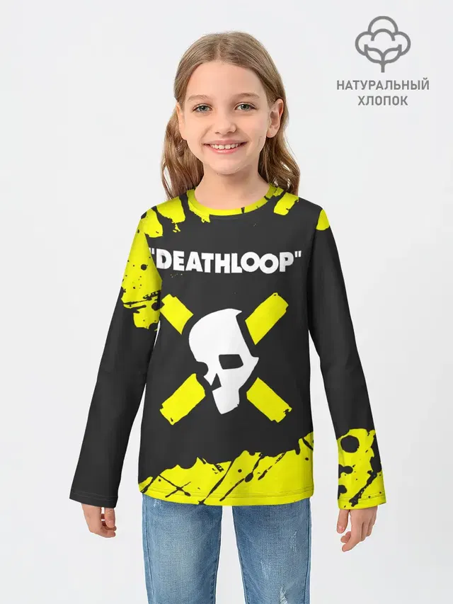 Детский лонгслив с принтом «Разные игры — Deathloop - Paint»