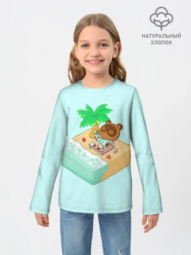 Детский лонгслив с принтом «Beach Crossing»