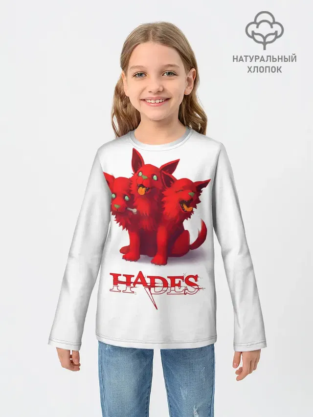 Детский лонгслив с принтом «Hades wolf»