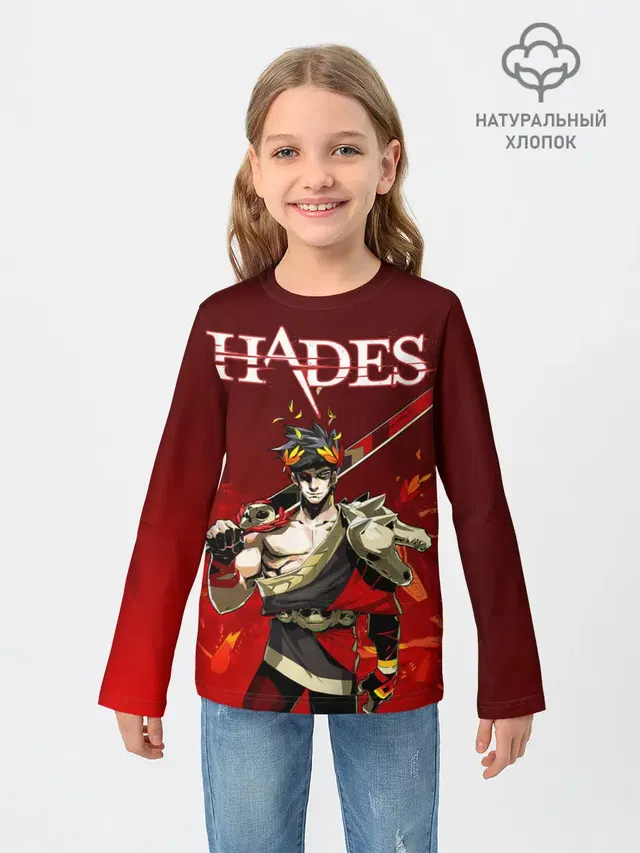 Детский лонгслив с принтом «Hades Zagrei»