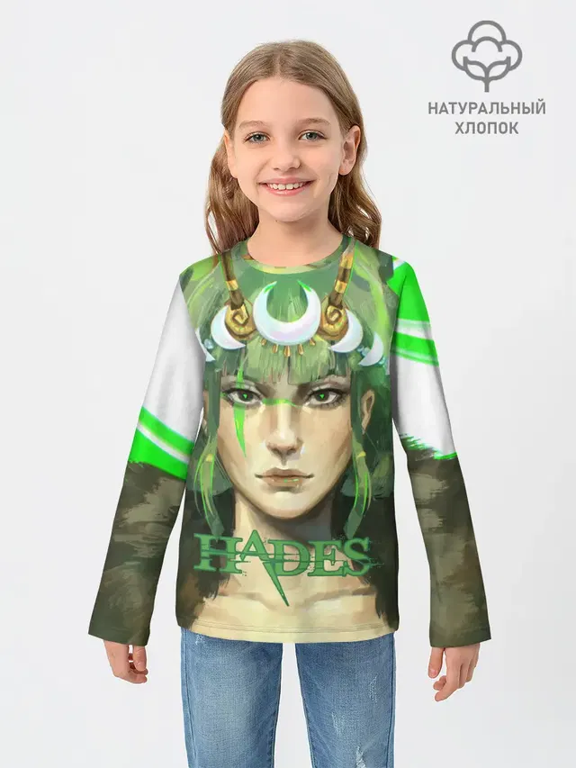 Детский лонгслив с принтом «Hades Artemis»