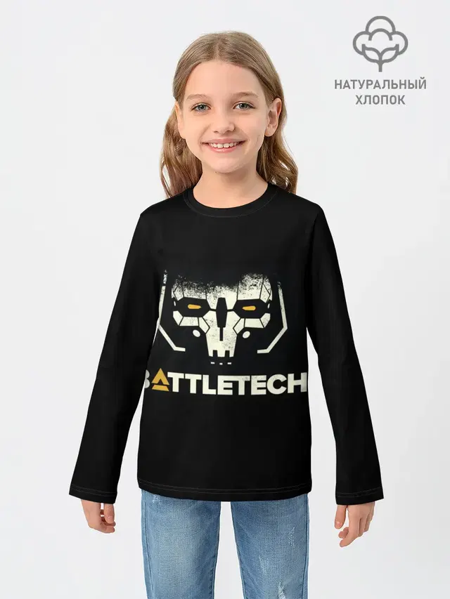 Детский лонгслив с принтом «BattleTech»