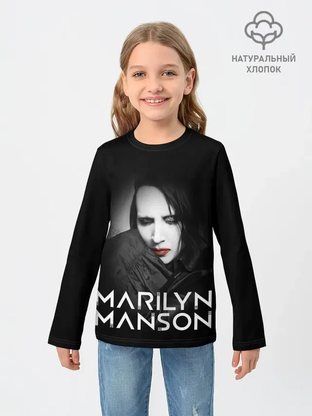 Детский лонгслив с принтом «Marilyn Manson»