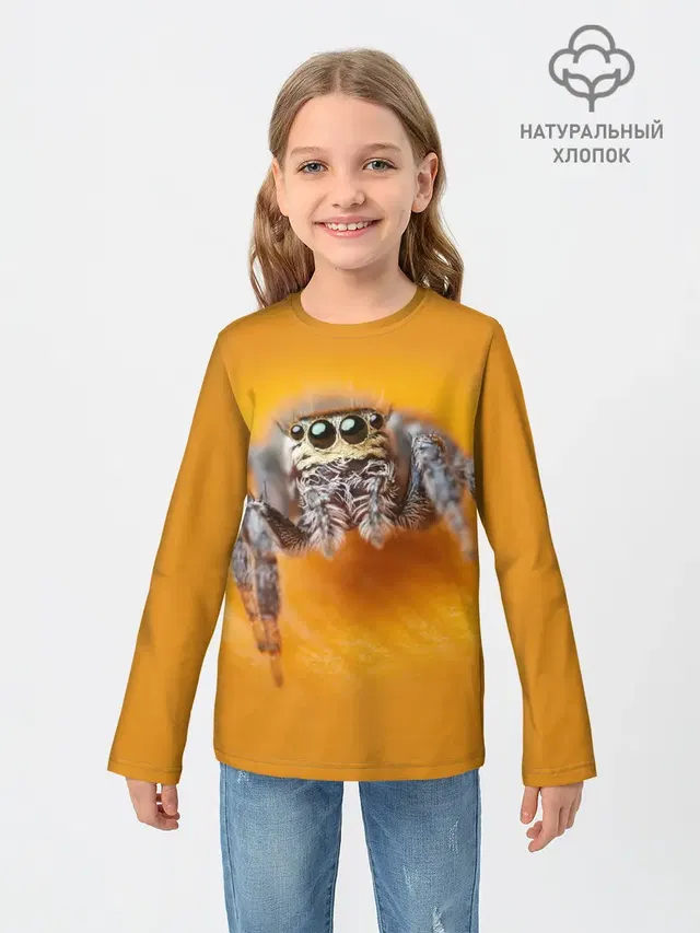 Детский лонгслив с принтом «Животные — ПАУК — SPIDER»