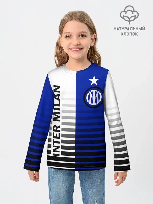 Детский лонгслив с принтом «Inter Milan crest — INTER MILAN»