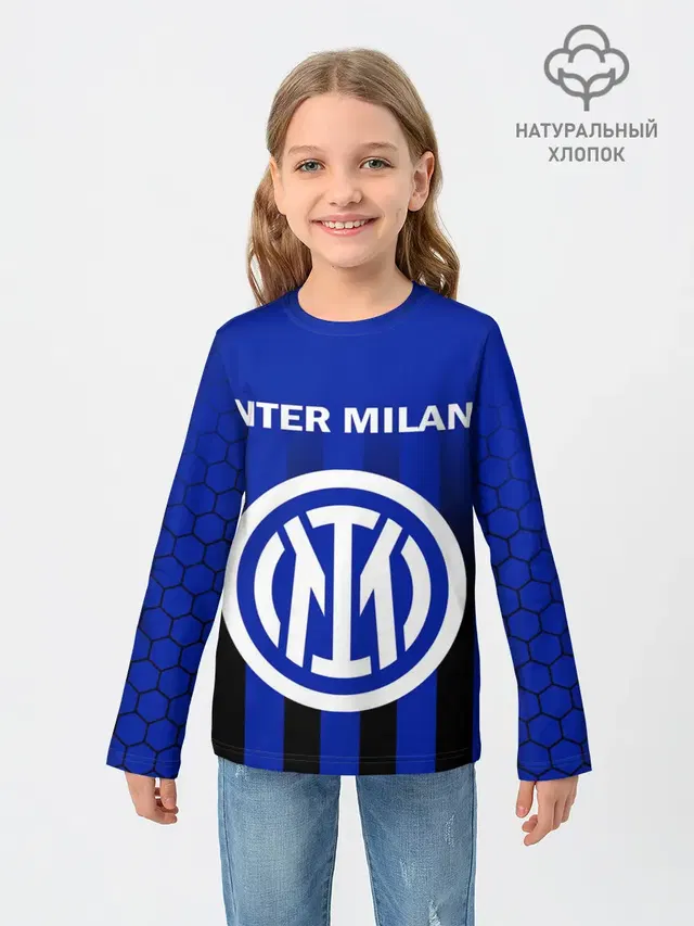 Детский лонгслив с принтом «Интер — INTER MILAN»