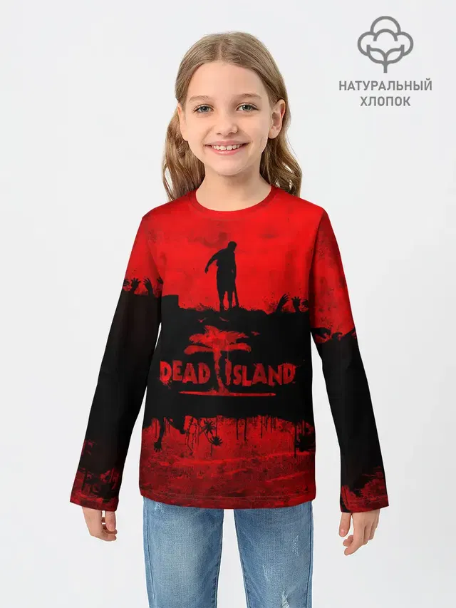 Детский лонгслив с принтом «Dead island — Island of blood»