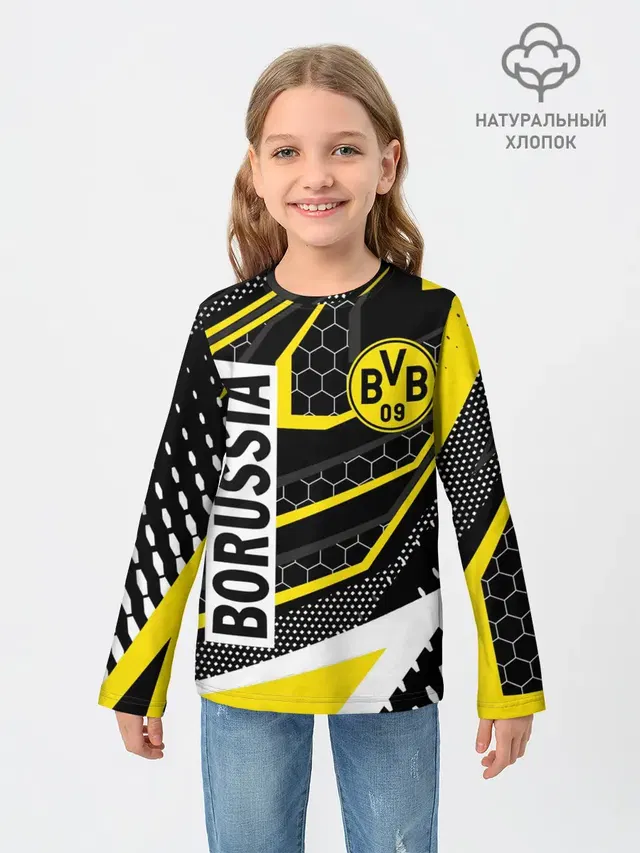 Детский лонгслив с принтом «ФК Боруссия — FC BORUSSIA»