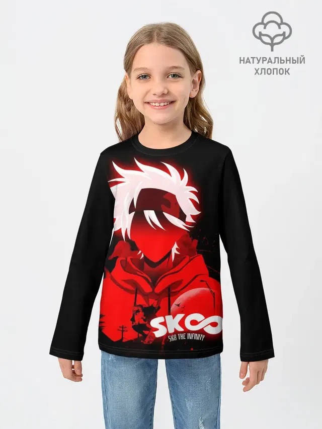 Детский лонгслив с принтом «SK8 the Infinity. Reki»