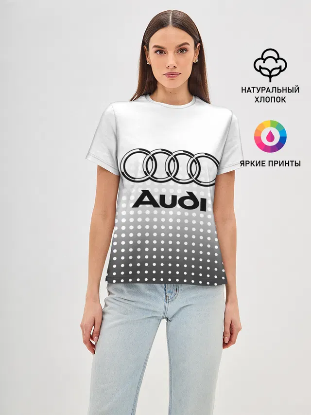 Женская базовая футболка с принтом «Audi»
