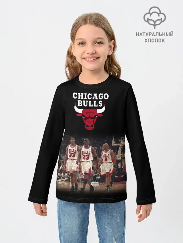 Детский лонгслив с принтом «НБА — CHICAGO BULLS [3]»
