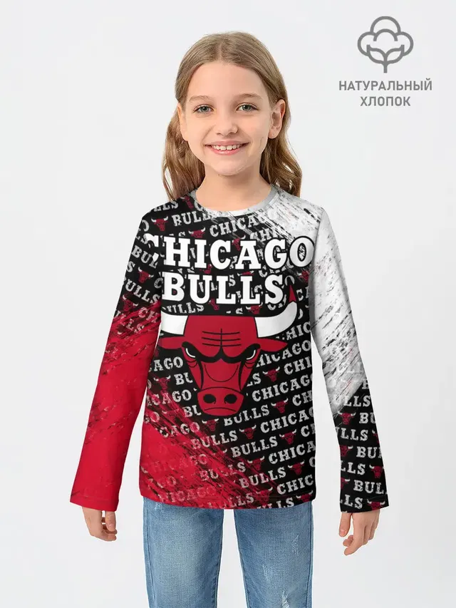 Детский лонгслив с принтом «НБА — CHICAGO BULLS [6]»