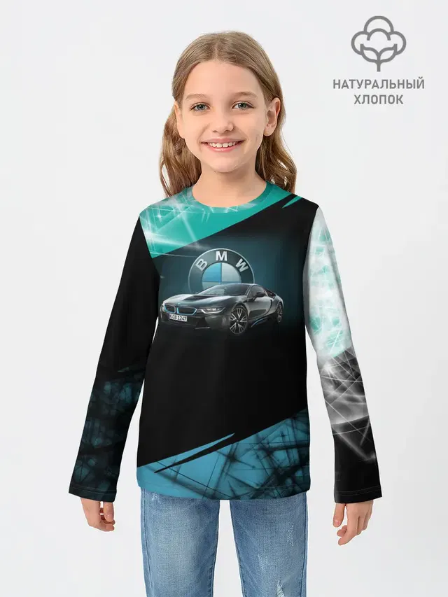 Детский лонгслив с принтом «BMW»