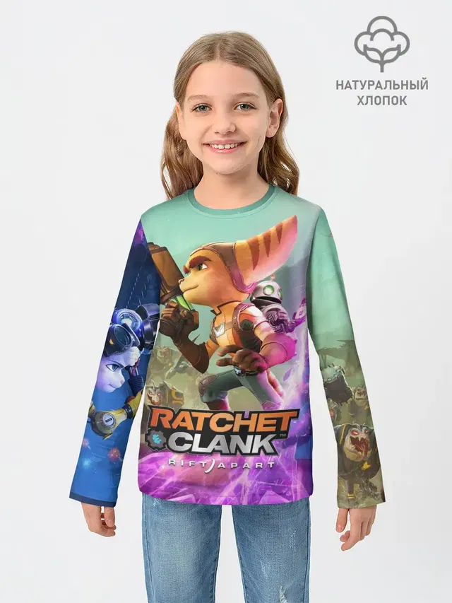 Детский лонгслив с принтом «Ratchet & Clank — Ratchet & Clank: Rift Apart»