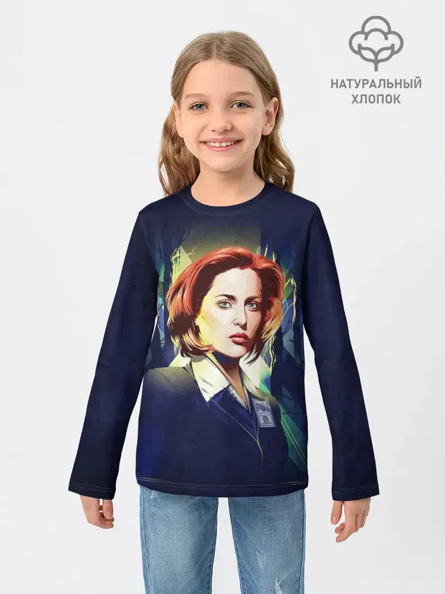Детский лонгслив с принтом «Секретные материалы — Dana Scully»