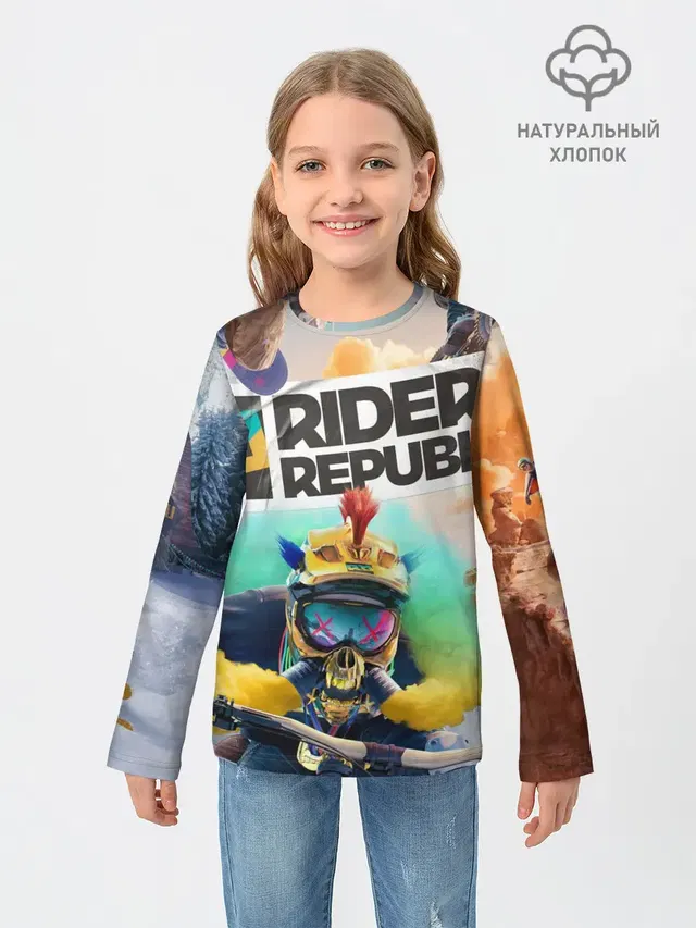 Детский лонгслив с принтом «Разные игры — Riders Republic»